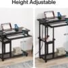 Tribesigns Small Portable Desk with Power Outlet, Height Adjustable Sofa Couch Bedside Laptop Table with Wheels, Mobile Standing Desk Rolling Computer Cart C Side Table with USB Ports - Image 6
