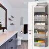 1 Pack Over The Door Organizer with 5 Bins & 6 Side Pockets, Hanging Storage for Baby Room Essentials, Small Bedroom, Bathroom, Non-Tilt Closet Organizer for Extra Storage, 44lbs Capacity, Grey - Image 6
