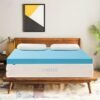 subrtex 2 Inch Memory Foam Mattress Topper Twin XL Gel-Infused Cooling Pad Pressure Relief Ventilated Bed Mattresses Topper, CertiPUR-US Certified Blue - Image 3
