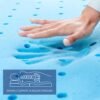 subrtex 2 Inch Memory Foam Mattress Topper Twin XL Gel-Infused Cooling Pad Pressure Relief Ventilated Bed Mattresses Topper, CertiPUR-US Certified Blue - Image 4