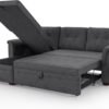 XDOUT 84" Convertible Sofa Sectional L-Shape Sleeper Couch with Storage Chaise and Pull-Out Bed for Living Room, Apartment, Small Spaces, Office, Dorm, 84inch, Dark Gray-1 - Image 2