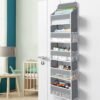 1 Pack Over The Door Organizer with 5 Bins & 6 Side Pockets, Hanging Storage for Baby Room Essentials, Small Bedroom, Bathroom, Non-Tilt Closet Organizer for Extra Storage, 44lbs Capacity, Grey - Image 3