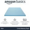 Amazon Basics Cooling Gel-Infused Memory Foam Mattress Topper, CertiPUR-US Certified, 2 Inches, Twin, Blue - Image 3