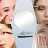 6" 20X Magnifying Mirror with 3 Suction Cups and 360° Adjustable Stand, Large Makeup Mirror with 20X Magnification for Handheld, Table, Wall-Mounted, Travel Compact Magnifier Mirror with Tweezers Set - Image 8