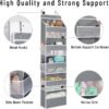 1 Pack Over The Door Organizer with 5 Bins & 6 Side Pockets, Hanging Storage for Baby Room Essentials, Small Bedroom, Bathroom, Non-Tilt Closet Organizer for Extra Storage, 44lbs Capacity, Grey - Image 5