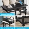 Tribesigns Small Portable Desk with Power Outlet, Height Adjustable Sofa Couch Bedside Laptop Table with Wheels, Mobile Standing Desk Rolling Computer Cart C Side Table with USB Ports - Image 8