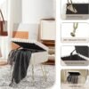 Vanity Stool Chair with Storage Soft Faux Fur Vanity Stool for Makeup Foot Stools Ottoman Make up Small Bench Seat Chairs for Couch Entryway Living Room Bedroom - Image 6