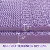 4 Inch 7-Zone Twin Mattress Topper, Egg Crate Foam Mattress Topper Twin Size for Back Pain, Lavender Cooling Gel Infused Mattress Pad, CertiPUR-US and Oeko-TEX Certification (38"×75") - Image 5