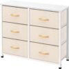 AZL1 Life Concept 6 Drawers Fabric, Tower Dresser for Bedroom, Hallway, Nursery, Entryway, Closets, Sturdy Metal Frame, Wood Tabletop, Easy Pull Handle, 31.5 Inches, Ivory - Image 2