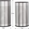 Torre & Tagus Metro Chrome Metal Nested Breathable Laundry Hamper Baskets with Wooden Lids, Set of 2 - Image 5