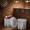 Sorbus Tree Stump Stool, Storage Ottoman 15 Inch Fake Tree Stumps Log Stool Storage, Artificial Tree Trunk, Perfect Footstool Kids Toy Chest, Rustic Log Cabin Decor Bench, Pedestal - Light Gray - Image 10