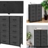 AZL1 Life Concept 10 Drawer Dresser - Fabric Storage Tower, Organizer Unit for Bedroom, Living Room, Hallway, Closets & Nursery - Sturdy Steel Frame, Wooden Top & Easy Pull Fabric Bins, Dark Grey - Image 7