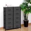 AZL1 Life Concept 10 Drawer Dresser - Fabric Storage Tower, Organizer Unit for Bedroom, Living Room, Hallway, Closets & Nursery - Sturdy Steel Frame, Wooden Top & Easy Pull Fabric Bins, Dark Grey - Image 5