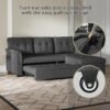 XDOUT 84" Convertible Sofa Sectional L-Shape Sleeper Couch with Storage Chaise and Pull-Out Bed for Living Room, Apartment, Small Spaces, Office, Dorm, 84inch, Dark Gray-1 - Image 6