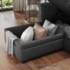 XDOUT 84" Convertible Sofa Sectional L-Shape Sleeper Couch with Storage Chaise and Pull-Out Bed for Living Room, Apartment, Small Spaces, Office, Dorm, 84inch, Dark Gray-1 - Image 7