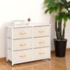 AZL1 Life Concept 6 Drawers Fabric, Tower Dresser for Bedroom, Hallway, Nursery, Entryway, Closets, Sturdy Metal Frame, Wood Tabletop, Easy Pull Handle, 31.5 Inches, Ivory - Image 5