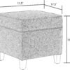Adeco Chest and Footrest-Square Seat Storage Bench Ottoman, Gray - Image 3