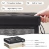 VECELO Storage Ottoman, Footrest Footstool, 13.8'' Small Square Ottoman Cube for Living Room/Bedroom, Faux Leather Ottoman Storage Cubes with Lids, Holds up to 466 lbs, Black - Image 5