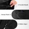 3FT Bean Bag Chairs for Adults with Filling,Big BeanBag Chair with Pocket&Handle,Memory Foam Bean Bags with Velvet Cover for Living Room Bedroom (Black) - Image 6