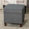 Adeco Chest and Footrest-Square Seat Storage Bench Ottoman, Gray - Image 7