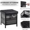 VECELO Storage Ottoman, Footrest Footstool, 13.8'' Small Square Ottoman Cube for Living Room/Bedroom, Faux Leather Ottoman Storage Cubes with Lids, Holds up to 466 lbs, Black - Image 6