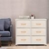 AZL1 Life Concept 6 Drawers Fabric, Tower Dresser for Bedroom, Hallway, Nursery, Entryway, Closets, Sturdy Metal Frame, Wood Tabletop, Easy Pull Handle, 31.5 Inches, Ivory - Image 3