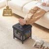 VECELO Storage Ottoman, Footrest Footstool, 13.8'' Small Square Ottoman Cube for Living Room/Bedroom, Faux Leather Ottoman Storage Cubes with Lids, Holds up to 466 lbs, Black - Image 3