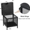 VECELO Storage Ottoman, Footrest Footstool, 13.8'' Small Square Ottoman Cube for Living Room/Bedroom, Faux Leather Ottoman Storage Cubes with Lids, Holds up to 466 lbs, Black - Image 4