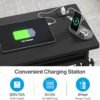 Tribesigns Small Portable Desk with Power Outlet, Height Adjustable Sofa Couch Bedside Laptop Table with Wheels, Mobile Standing Desk Rolling Computer Cart C Side Table with USB Ports - Image 7