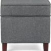 Adeco Chest and Footrest-Square Seat Storage Bench Ottoman, Gray - Image 5