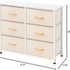 AZL1 Life Concept 6 Drawers Fabric, Tower Dresser for Bedroom, Hallway, Nursery, Entryway, Closets, Sturdy Metal Frame, Wood Tabletop, Easy Pull Handle, 31.5 Inches, Ivory - Image 9
