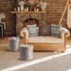 Sorbus Tree Stump Stool, Storage Ottoman 15 Inch Fake Tree Stumps Log Stool Storage, Artificial Tree Trunk, Perfect Footstool Kids Toy Chest, Rustic Log Cabin Decor Bench, Pedestal - Light Gray - Image 3