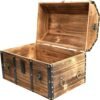 Vintiquewise(TM Large Wooden Pirate Lockable Trunk with Lion Rings - Image 4