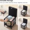 VECELO Storage Ottoman, Footrest Footstool, 13.8'' Small Square Ottoman Cube for Living Room/Bedroom, Faux Leather Ottoman Storage Cubes with Lids, Holds up to 466 lbs, Black - Image 7