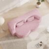 78" Teddy Loveseat Sofa Cloud Couch, 2 in 1 Convertible Sleeper Sofa Bed Full Size, Modern Boucle Floor Sofa Guest Bed with 2 Pillows for Living Room Apartment Office (Pink) - Image 7