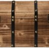 Vintiquewise(TM Large Wooden Pirate Lockable Trunk with Lion Rings - Image 6