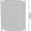 AZL1 Life Concept Storage Dresser Furniture Unit - Large Standing Organizer Chest for Bedroom, Office, Living Room, and Closet - 5 Drawers Removable Fabric Bins - Coffee - Image 4