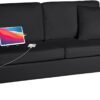 TYBOATLE 66" Sofa Couch,PU Leather Loveseat w/ 2 USB Charging Ports & Pillow,Modern Love Seats for Living Room,Small Couches for Small Spaces,Office,Bedroom(Black) (Black, 66" W) - Image 10