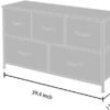 AZL1 Life Concept Extra Wide Dresser Storage Tower with Sturdy Steel Frame, 5 Drawers of Easy-Pull Fabric Bins, Organizer Unit for Bedroom, Hallway, Entryway, Coffee - Image 4
