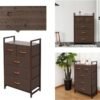 AZL1 Life Concept Storage Dresser Furniture Unit - Large Standing Organizer Chest for Bedroom, Office, Living Room, and Closet - 5 Drawers Removable Fabric Bins - Coffee - Image 7