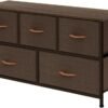AZL1 Life Concept Extra Wide Dresser Storage Tower with Sturdy Steel Frame, 5 Drawers of Easy-Pull Fabric Bins, Organizer Unit for Bedroom, Hallway, Entryway, Coffee - Image 2