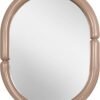 Arch Mirror Bathroom Vanity Wall Mirror with Wood Frame Pop Bagel Shaped Wall Mirror (Light Brown, 32"x24") - Image 3