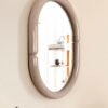 Arch Mirror Bathroom Vanity Wall Mirror with Wood Frame Pop Bagel Shaped Wall Mirror (Light Brown, 32"x24") - Image 7