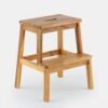 2 Step Wood Stool, Wooden Step Stools for Adults and Kids 250 LBS, Toddler Step Stool Kitchen Helper, Bathroom Stool, Bed Step Stools, Easy to Assemble - Image 2