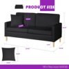 TYBOATLE 66" Sofa Couch,PU Leather Loveseat w/ 2 USB Charging Ports & Pillow,Modern Love Seats for Living Room,Small Couches for Small Spaces,Office,Bedroom(Black) (Black, 66" W) - Image 5
