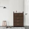 AZL1 Life Concept Storage Dresser Furniture Unit - Large Standing Organizer Chest for Bedroom, Office, Living Room, and Closet - 5 Drawers Removable Fabric Bins - Coffee - Image 3