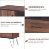 Tangkula 3-Tier Storage Cabinet, Wood File Cabinet with Drawers & 4 Metal Legs, Free Standing Display Bookshelf, Storage Bookcase for Home Office - Image 7