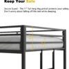 Twin Over Twin Metal Bunk Bed with Ladder/Slats Support/Safety Guardrail for Childs Adults Teens,Weight Capacity 400 lbs(Lower)/350 lbs(Upper),Black - Image 4