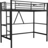 VECELO Loft Bed Twin Size, Metal Bedframe with Removable Ladder and Safety Guardrail, No Box Spring Needed, Space Saving, Noise Free, Black - Image 8
