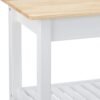 Amazon Basics 2 shelves Kitchen Island Cart with Storage, Solid Wood Top and Wheels, 35.4 x 18 x 36.5 inches, Natural / White - Image 5